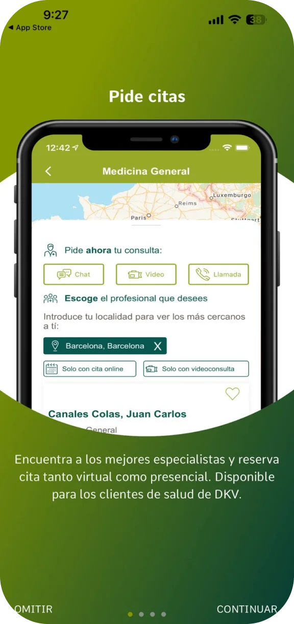 Gestiona tu salud desde cualquier lugar con la app Quiero Cuidarme Más Smartphone con la aplicación Quiero Cuidarme Más abierta